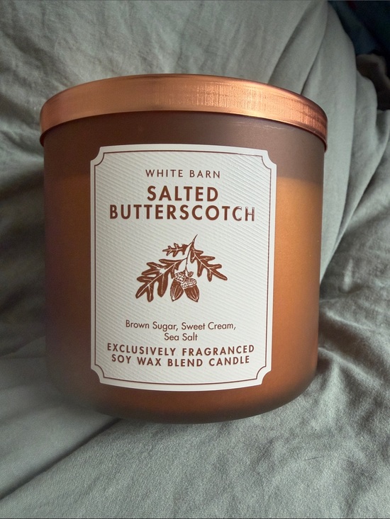 Bath & Body Works Other - Bath & Body Works White Barn Salted Butterscotch Candle - Brown/Gold